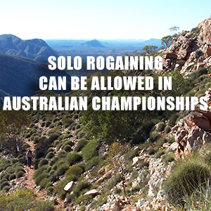 Solo Rogaining can be allowed in Australian Championships
