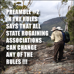 State Rogaining associations can change any of the rules!